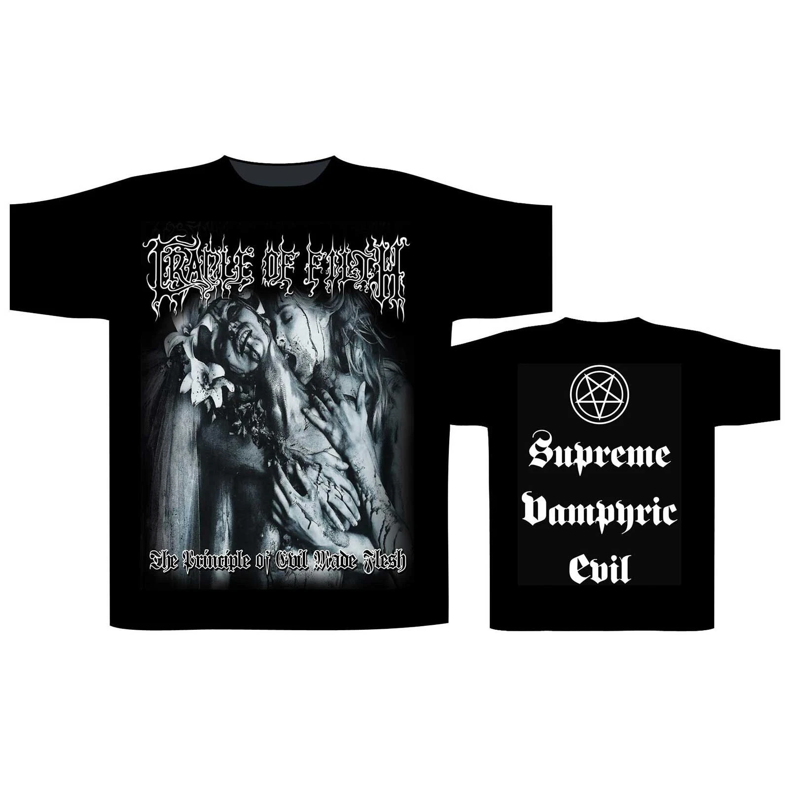 Cradle of Filth   T shirt officiel Supreme Vampiric Evil noir imprimé 2 faces