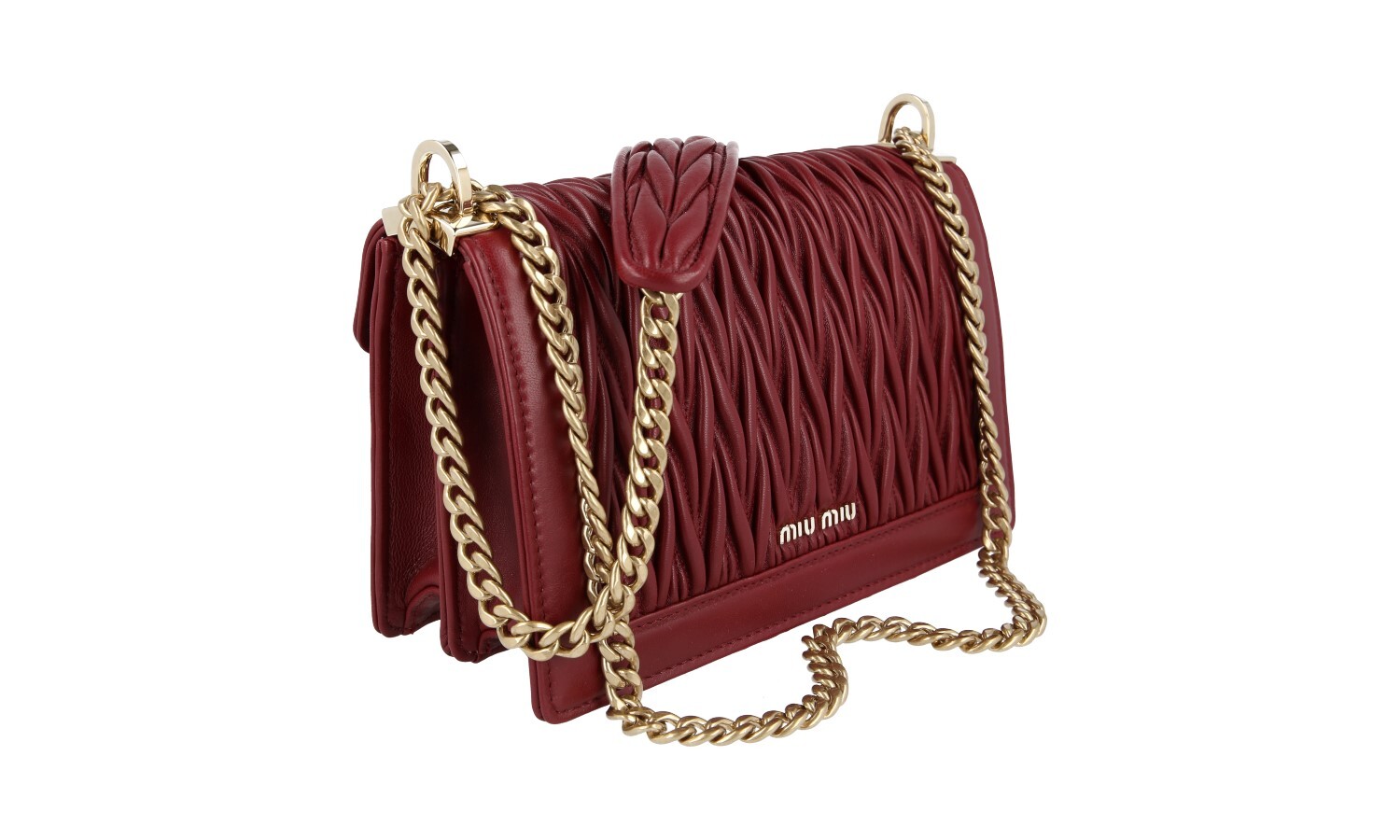 Authentic MIU MIU Burgundy Calfskin Shoulder Bag Handbag by PRADA image 5