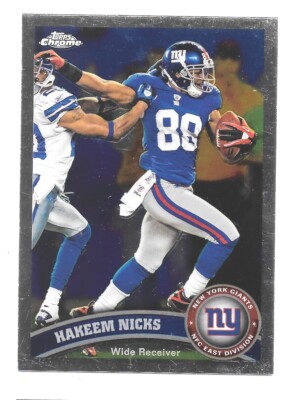 2011 Topps Chrome Football Hakeem Nicks Giants #81 NRMT