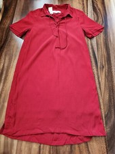 Ann Taylor Womens Red Shirt Dress Small NWT