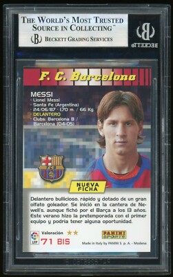 2004 Panini Megacracks Lionel Messi ROOKIE RC #71 BGS 8.5 NM 2004 Panini Megacracks Lionel Messi ROOKIE RC #71 BGS 8.5 NM