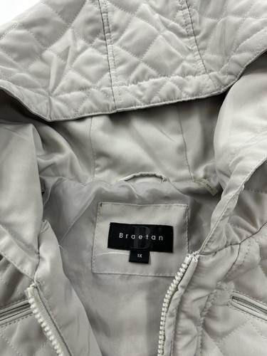 Braetan Jacket Womens Plus Size 1X Gray Quilted Hooded Full Zip - Picture 6 of 10