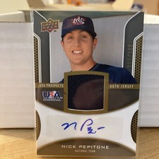 NICK PEPITONE 2009 Signature Stars Team USA DUAL AUTO Game Used JERSEY SP /399