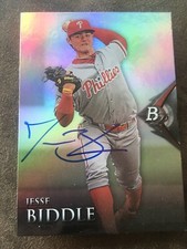 JESSE BIDDLE 2014 BOWMAN PLATINUM CHROME CARD #BPCP17 Signed Autographed Auto