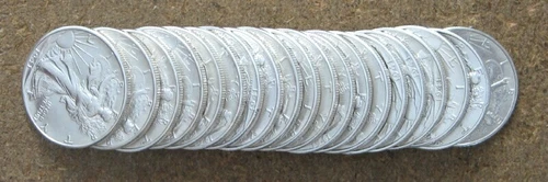 ORIGINAL ROLL 1941 WALKING LIBERTY SILVER  HALVES.. CH/GEM BU