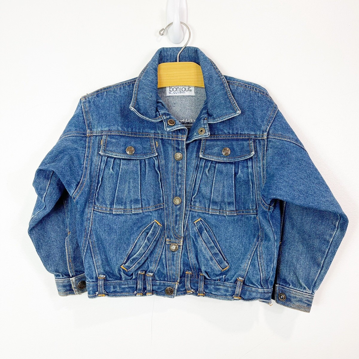 名作・美品 Classic Jean Jacket 　　希少サイズ48 Vintage Girls Bonjour 80s 90s Denim Jean Jacket Size 5/6 | eBay