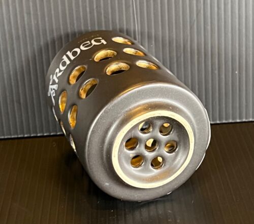 Candela whisky single malt Ardbeg Islay votiva - ceramica nera e oro - rara! - Foto 3 di 5