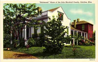 Vintage Postcard- Home of the John Marshall Family, Natchez, MS.