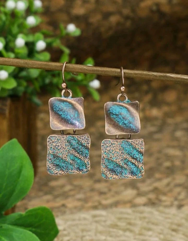 Square turquoise earrings deals