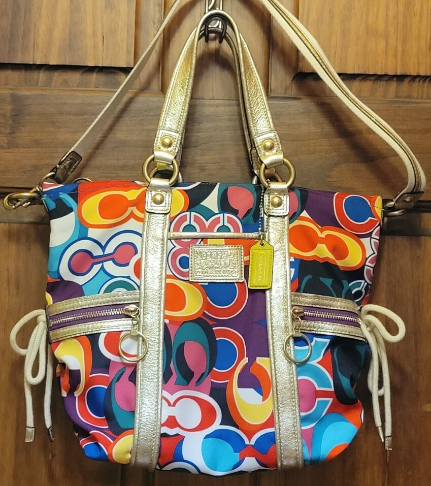 Coach Poppy Pop C Spotlight Tote Shoulder Bag Crossbo… Gem