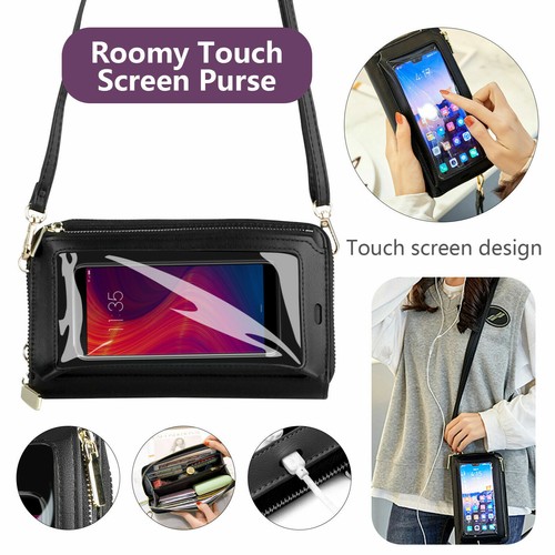 Women RFID Blocking Crossbody Phone Purse Touch Screen Wallet Shoulder
