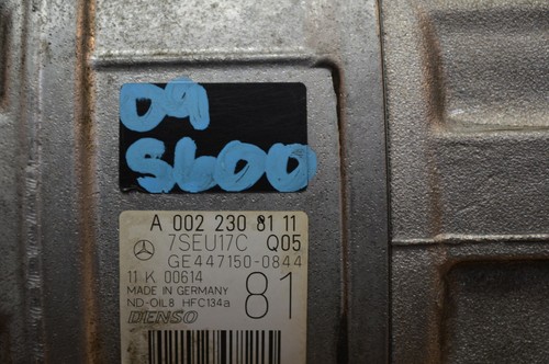 07-11 W221 MERCEDES S600 CL600 A/C AC AIR CONDITIONING COMPRESSOR OEM 0022308111 - Picture 10 of 11