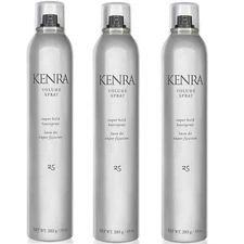 KENRA #25 VOLUME SPRAY 10 Oz. Pack of 3 Cans, SUPER HOLD FINISHING HAIRSPRAY