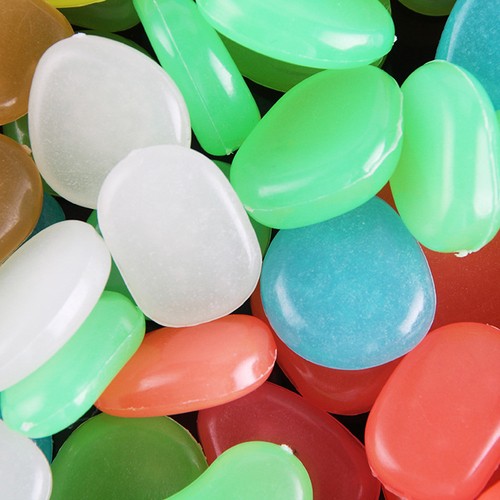 100 Glow in The Dark Stones Fish Tank Aquarium Garden Pebbles Rock Walkway Decor - Picture 5 of 24