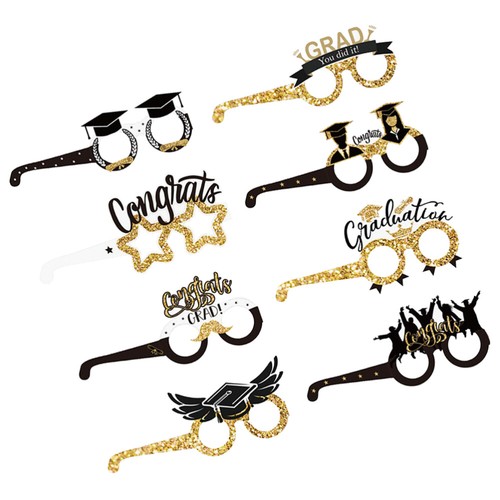 8pcs Graduation Glasses Paper Party Eyeglasses Graduation Party Decoration . - Picture 5 of 11