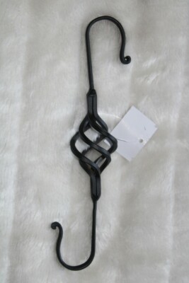 Deckenhaken, S-Haken, H 21 cm, aus Metall, schwarz, Haken für Haus u. Garten