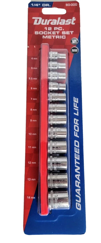 Duralast 12pc Socket Set Metric. Fully Chomed - Image 3 of 4