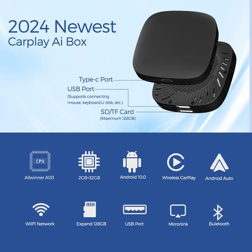 Carplay Ai Box Wireless Android Auto Smart TV Box Car Intelligent System Ai Box - Picture 2 of 18