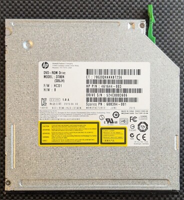HP DTB0N (S05JH) DVD-ROM Drive - Part Number 461644-003 608394-001 - Black Bezel