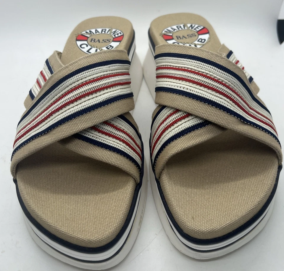 Sandalias informales Bass Marine Club Torella Sand para mujer 7,5 M deslizables rojas/blancas/azules Foto 2 de 4