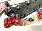 Vintage Blue Crown Husky Spark Plug  Set of 8  Ford  Flathead V8 1933-36