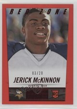 2014 Panini Hot Rookies Rookie Red Zone 3/20 Jerick McKinnon #384 0o9