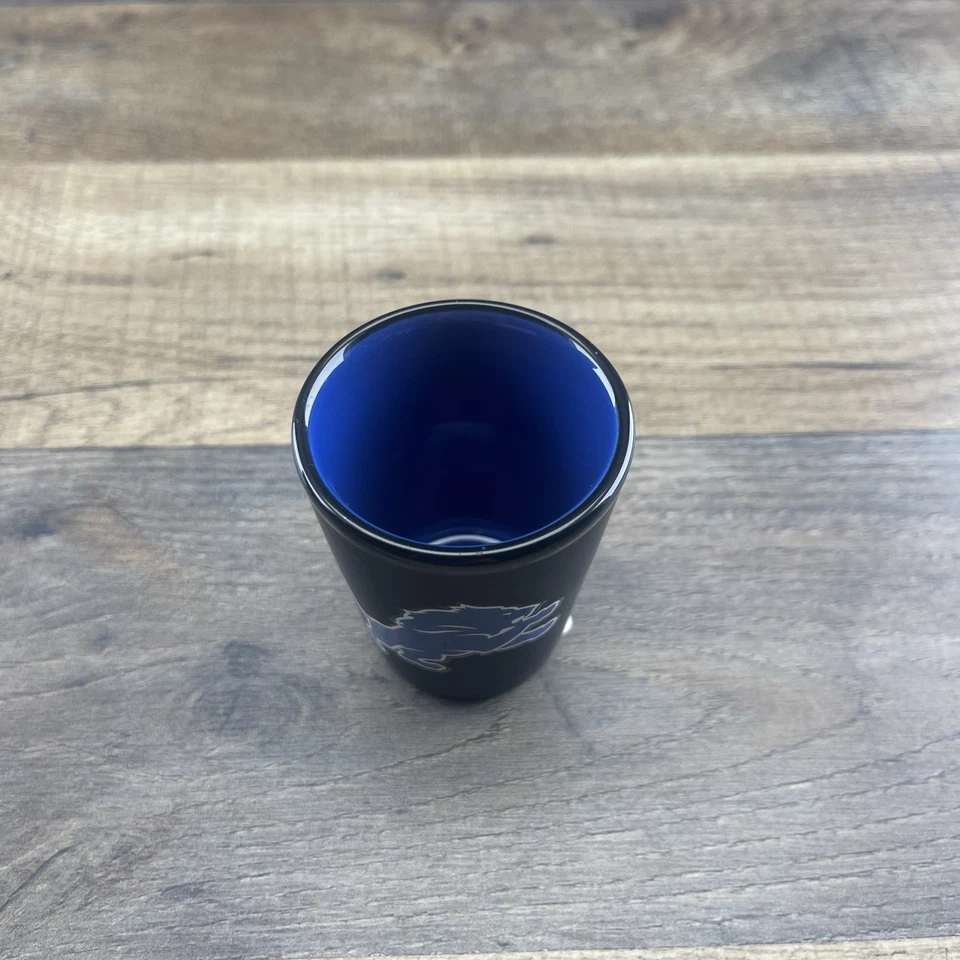 NFL Detroit Lions Negro con Azul con Logo Licencia Shot Glass Foto 3 de 4