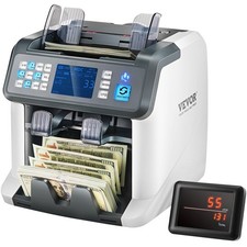 VEVOR Money Counter Machine, Bill Counter with Mixed Denomination, 2CIS, SN, UV,