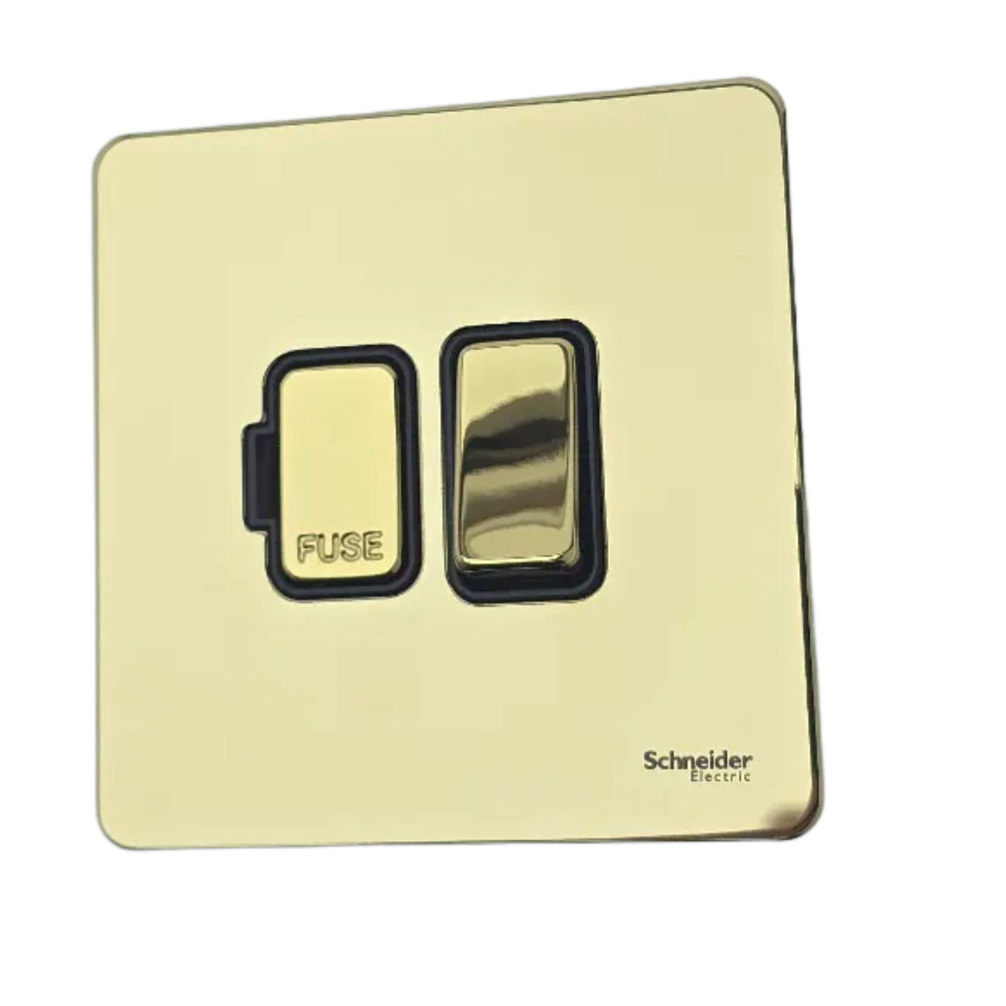 Schneider Ultimate GU5410BPB 13A Switched Fused Spur FCU Polished Brass