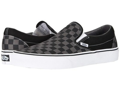 VANS CLASSIC SLIP ON Checkerboard Shoes Sneaker Black/ Gray Men 8.5 / Women 10