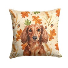 Carolines Treasures WDK7799PW1818 18 x 18 in. Longhaired Red Dachshund Heirlo...