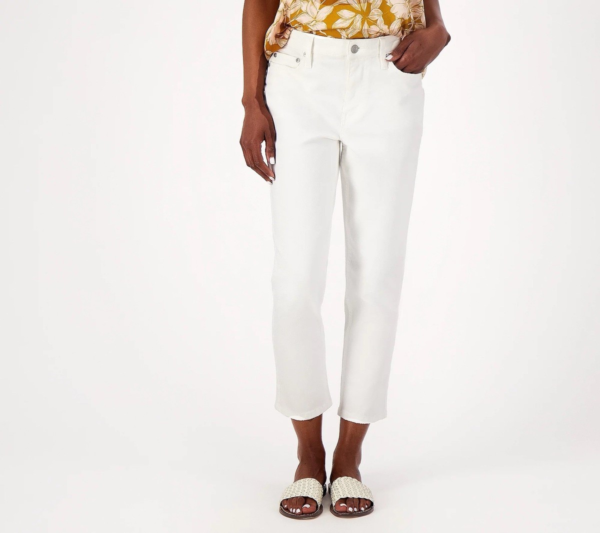 Candace Cameron Bure Pacific Denim Cropped Jeans Size 20W White