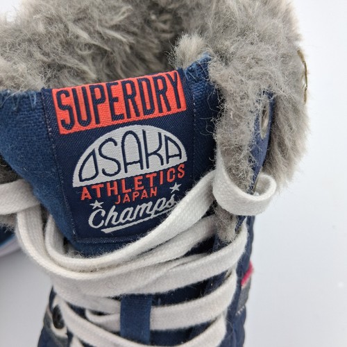 Superdry Donna Scarpe da Ginnastica Hi Top Scarpe Foderate in Pelliccia Taglia 6/39 Navy Casual - Foto 13 di 14