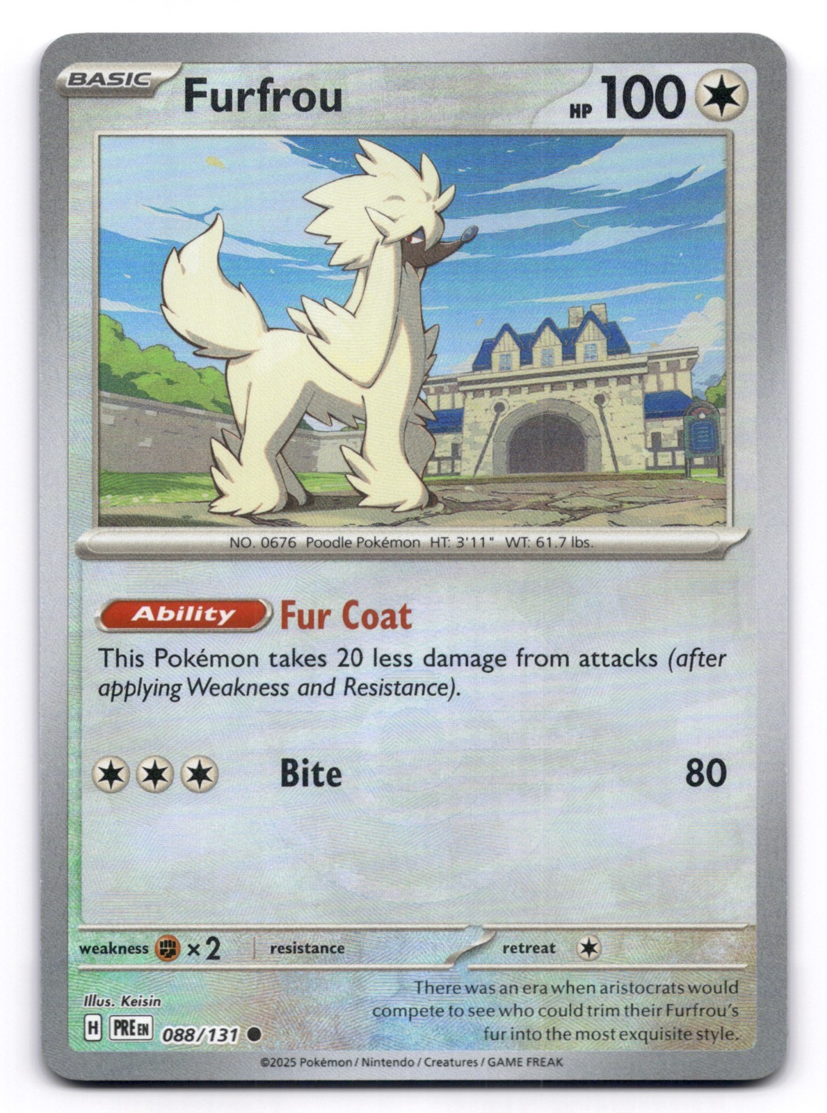 Furfrou NM 088/131 Sv: Prismatic Evolutions Pokemon TCG Pokeball Holo