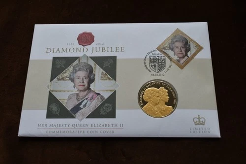2012 Gibraltar First Day Cover With Guernsey £5 Coin, Diamond Jubilee QE