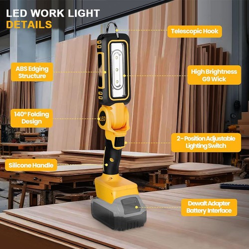 3000LM LED Work Light Flashlight Spotlight For DeWalt 20V 30W MAX Li-Ion Battery - Picture 4 of 12