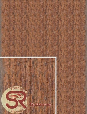 1:76 gealterte rote Ziegel Textur Blätter 6 Stück