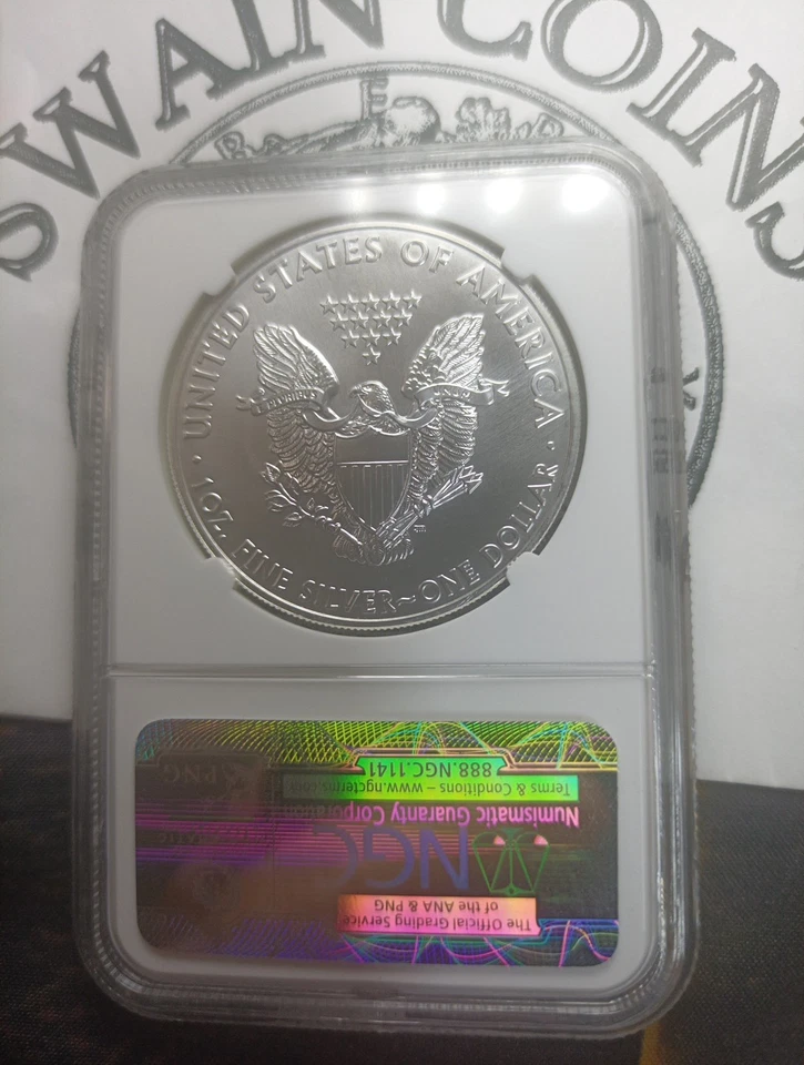 2011(S) Silver Eagle NGC MS-69  Early Releases Bridge Core EF128-29 - Image 3 of 3