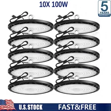 10 Pack 100W UFO Led High Bay Light Shop Industrial Commercial Factory Warehouse