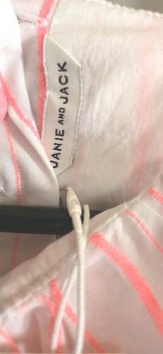 Janie and Jack Pink Striped Dress & Bloomers Ruffle Hem Girls 18-24 Months NWT - Picture 3 of 10