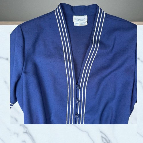 Vintage Tanner Sport Dress Women’s Sz 14 Blue Modest Secretary Traditional USA - Picture 6 of 9