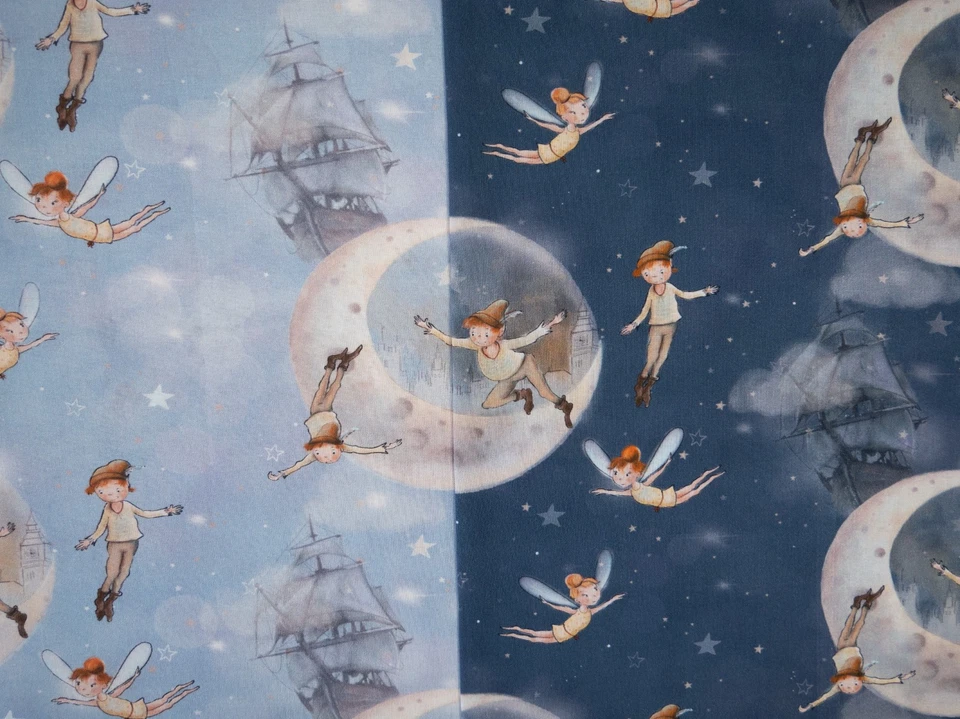 Öko-Tex Baumwollstoff   Popeline 50 x 150 cm Märchenstoff Peter Pan - Bild 4 von 4