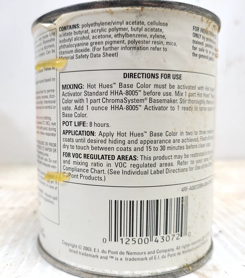 Base de pintura personalizada Pint Hot Hues 741517 aerógrafo Midori Sour Green Dupont Foto 2 de 2