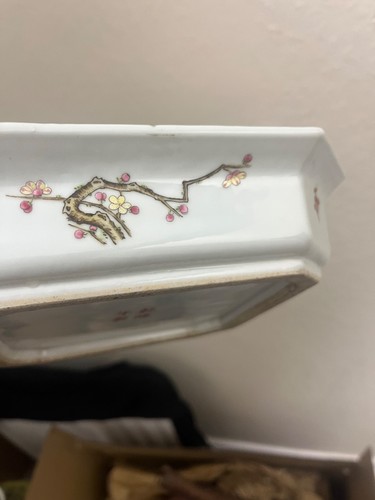 Chinesischer antiker Porzellan Übertopf Ständer Famille Rose Qianlong Mark 19. Jh. - Bild 15 von 20