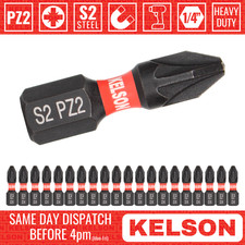 20 x KELSON PZ2 Impact Drill Driver Screwdriver Bits 25mm Pozi Professional