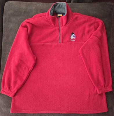 Vintage Disney Eeyore Red Fleece 1/4 Zip Sweatshirt Womens 1X