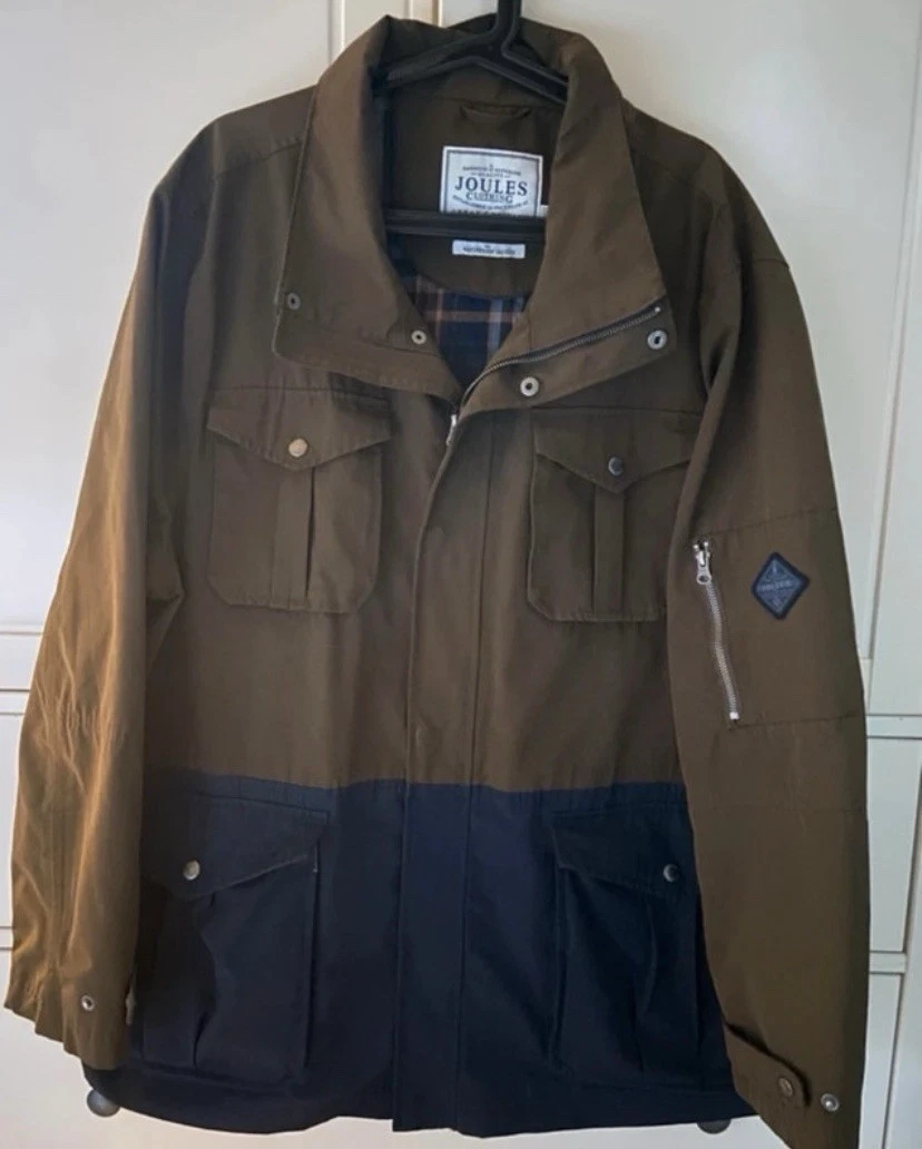 Joules Men’s Waterproof Jacket Coat Size XXL Navy and Brown Great Condition