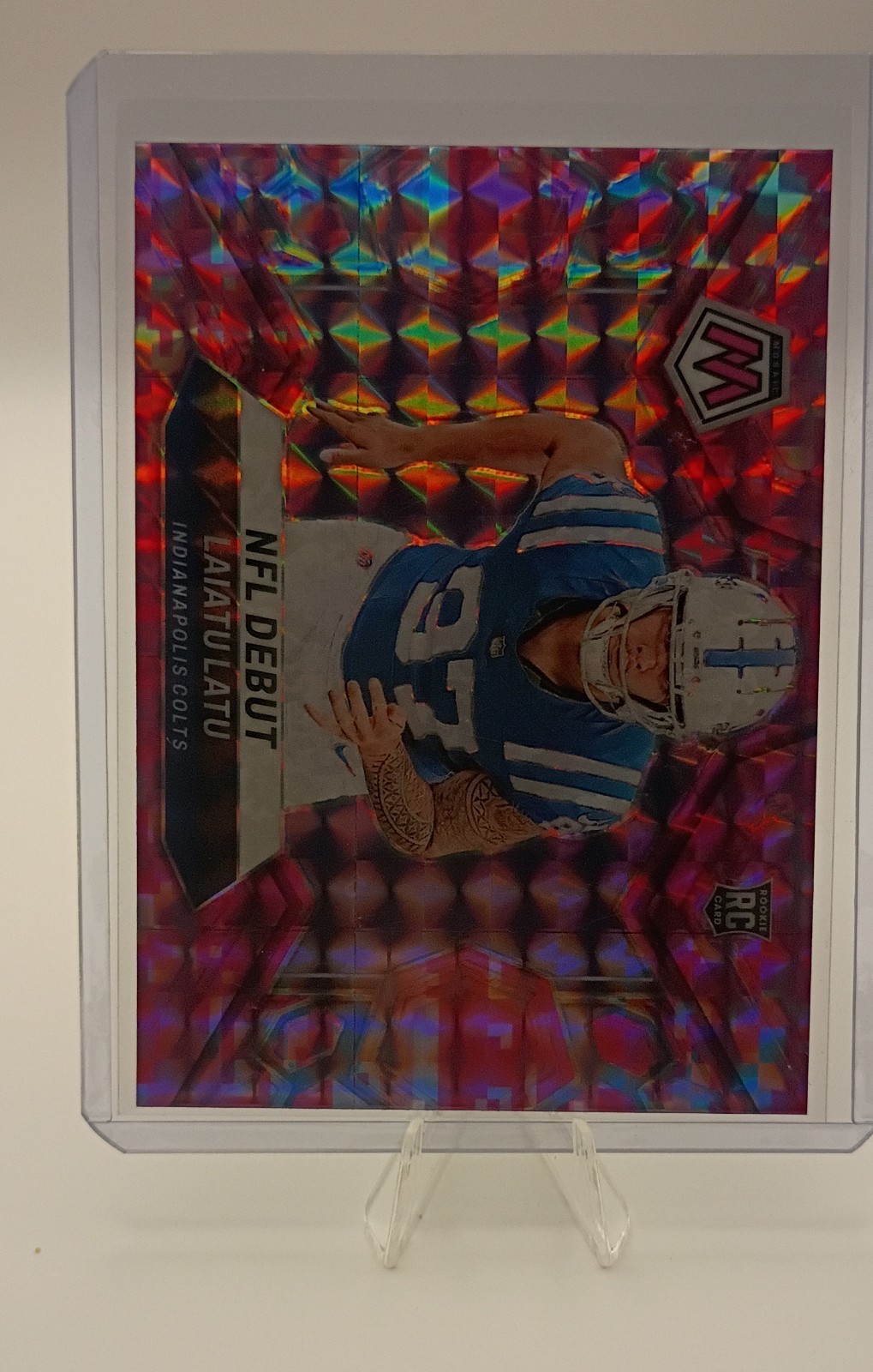 2024 Panini Mosaic - NFL Debut Laiatu Latu #290 Camo Pink Mosaic Prizm (RC)