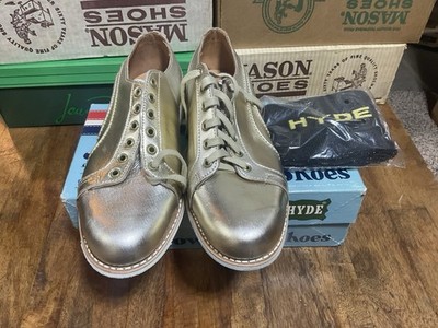 NOS RARE Hyde Bowling Shoes Vintage GOLD Size 9 Men's with Box and Shoe Sleeve