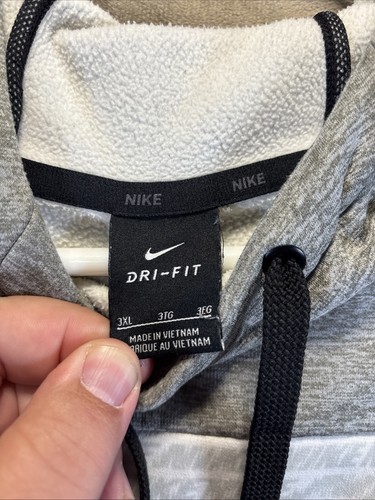 Nike Dri Fit Hoodie Mens Size 3XL Hooded Sweatshirt Heather Gray Pullover Swoosh - Picture 4 of 6